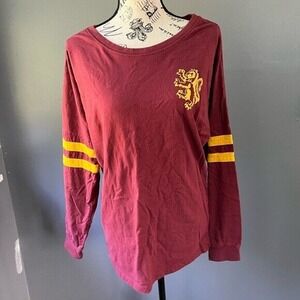 Harry Potter Gryffindor maroon and gold Crewneck long sleeve shirt